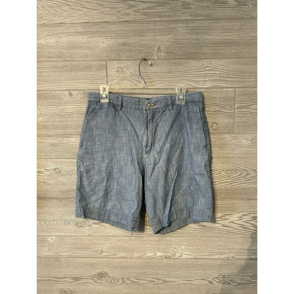 POLO‎ Ralph Lauren Prospect Short Blue Chambray Cotton Size 32 Classic Fit - Picture 1 of 7